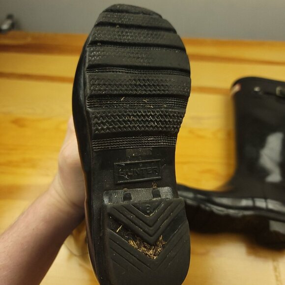 Hunter Original Kids Gloss Rain‎ Boots JFT6000RGL Black Size 5B / 6G Tall Glossy - Picture 6 of 10